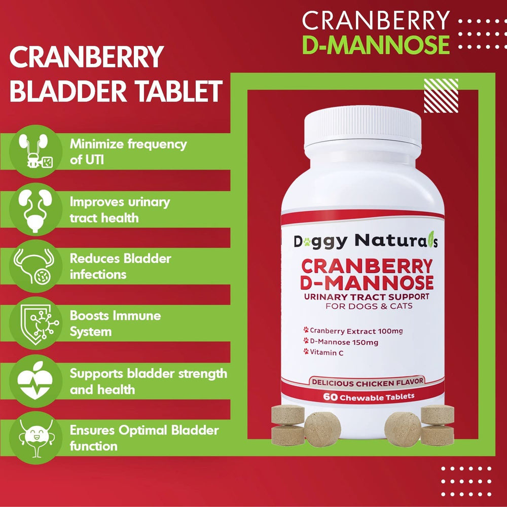 Pet Health Pharma Cranberry D-Mannose dog tablet close-up during routine