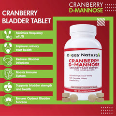 Close-up of Cranberry D-Mannose tablet for pets