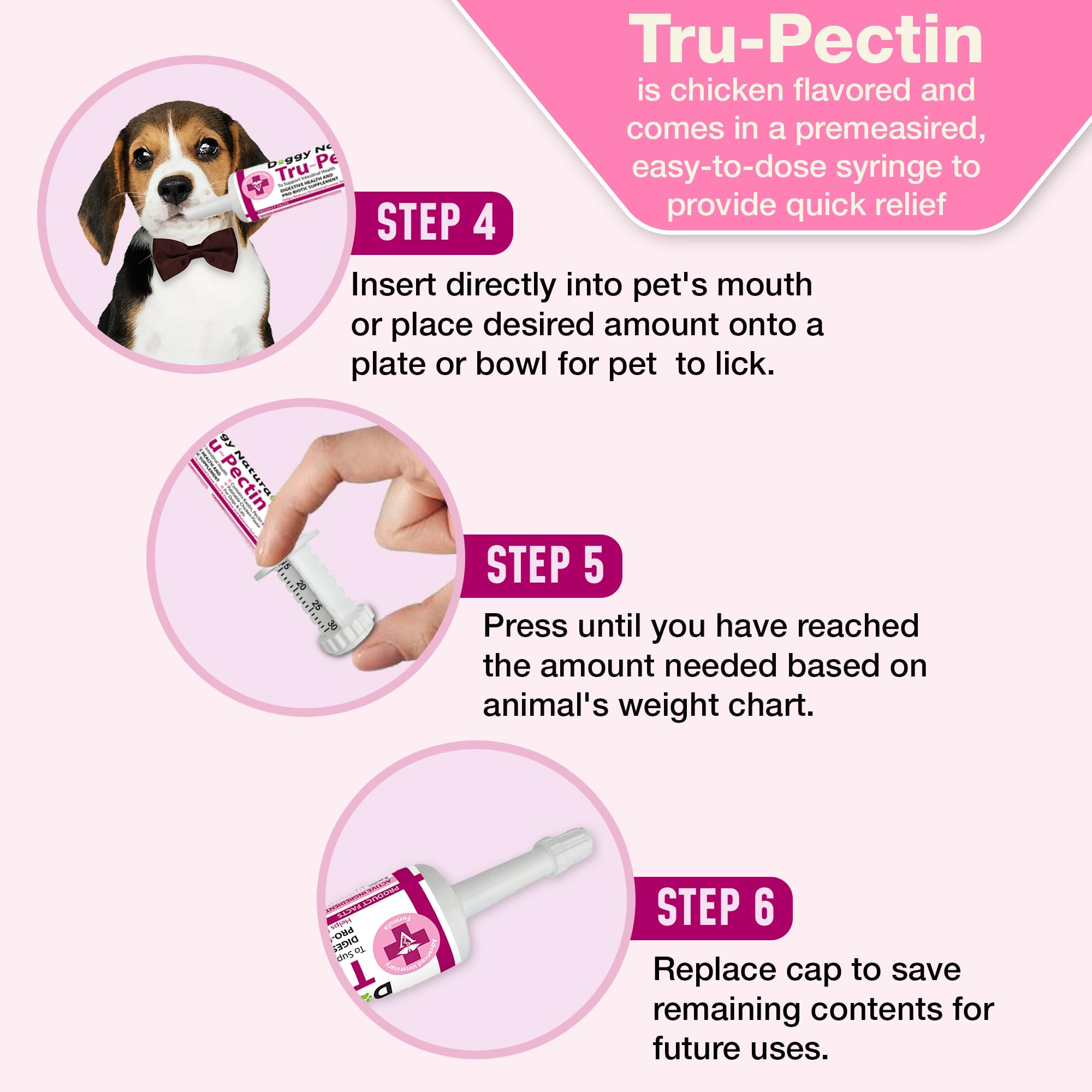 Close-up of chicken flavor on Tru-Pectin appealing to picky eaters