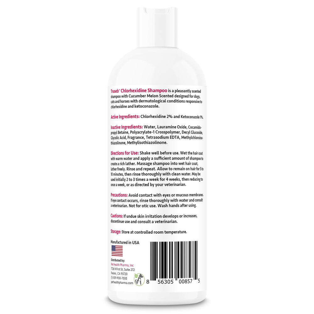 Truseb foamy lather on a dog during bath for easy cleansing