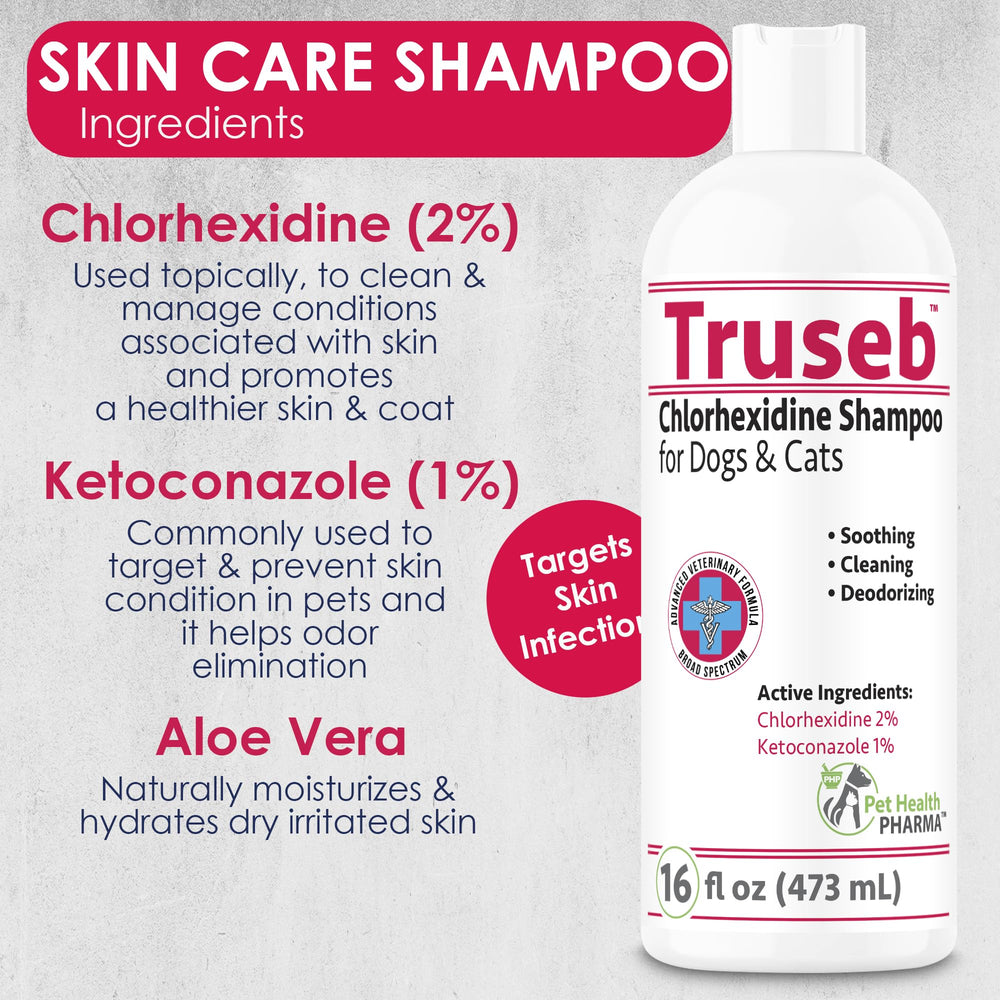 Truseb shampoo being used on a horse during a bath