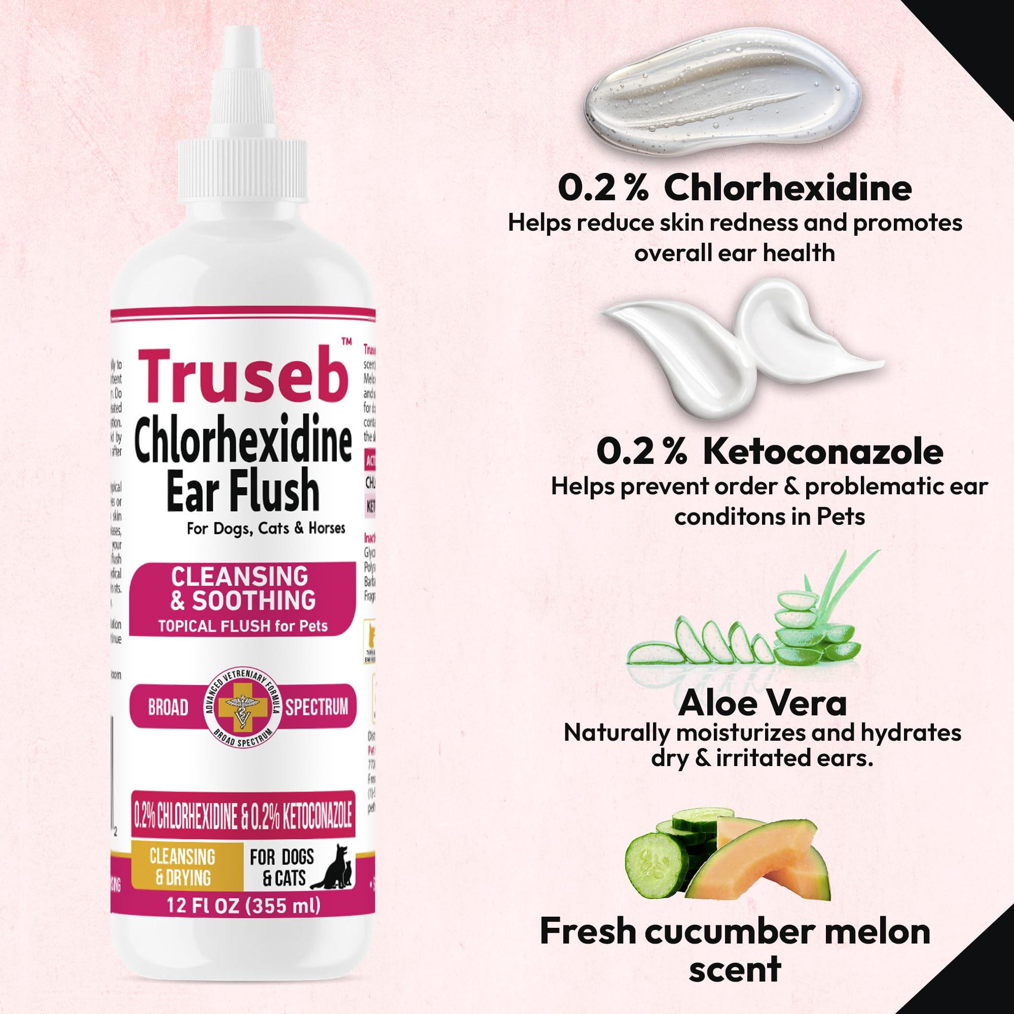 Truseb ear care cap closeup showing easy dosage control