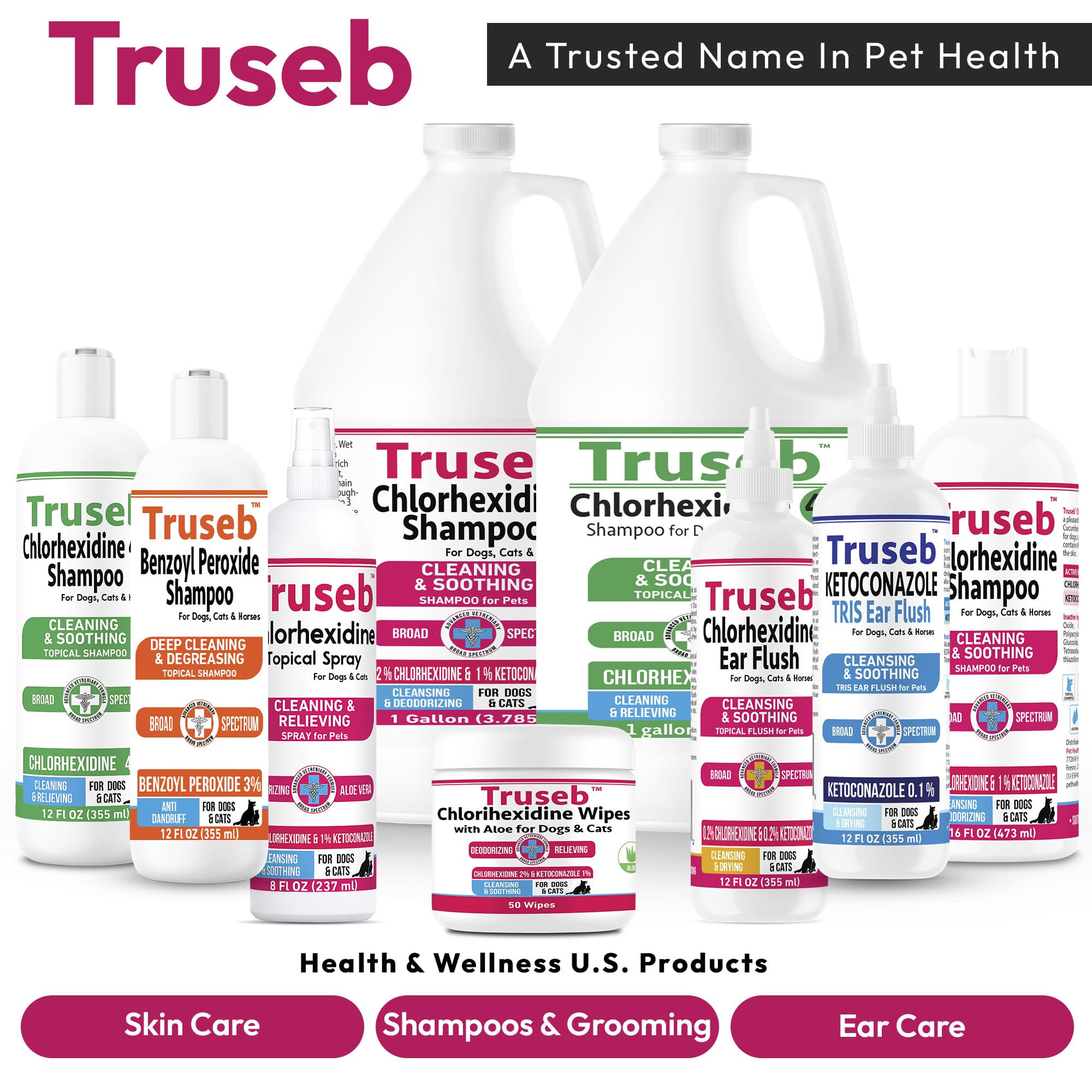 Truseb ear care packaging shows product details