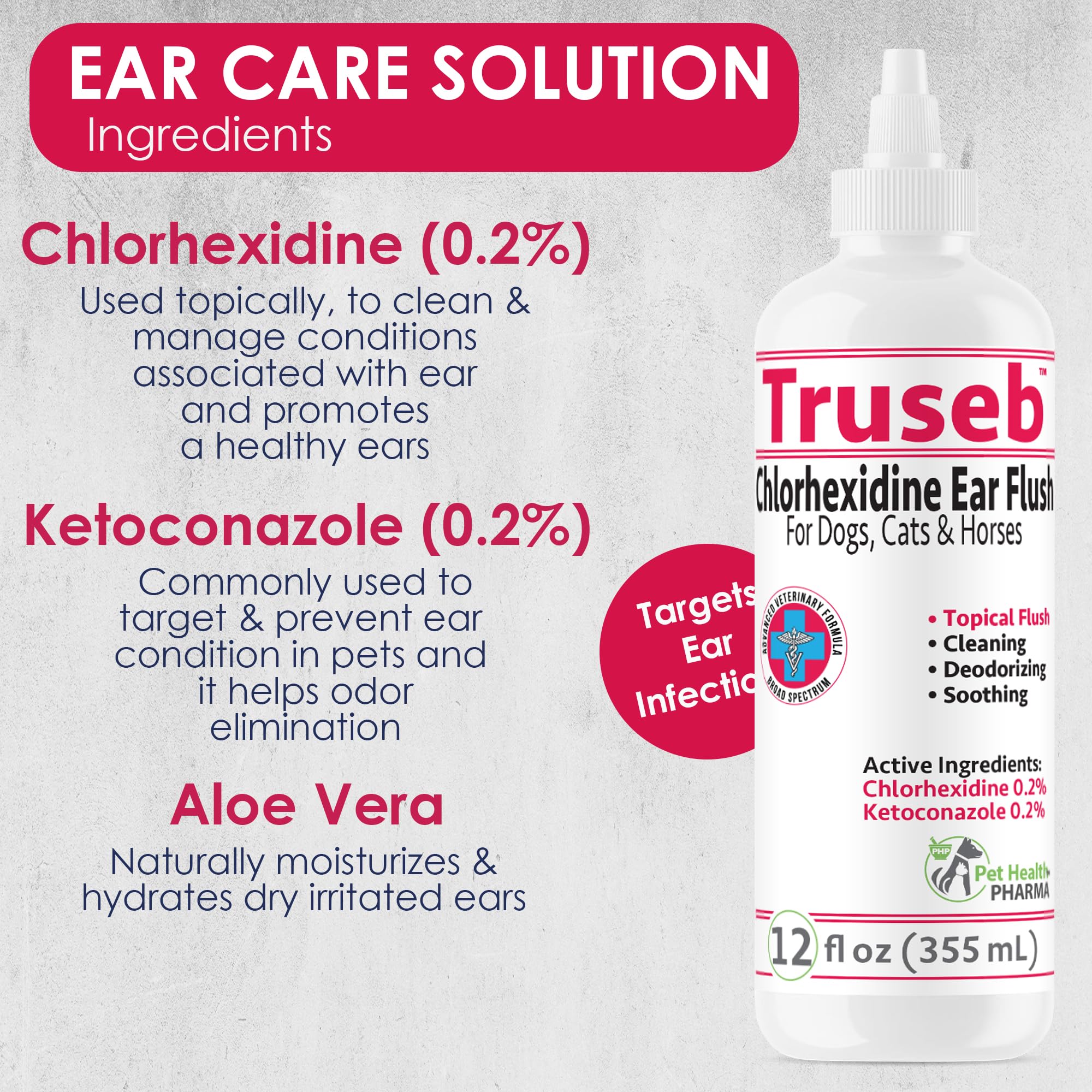 Truseb ear cleaner bottle side profile for easy handling and application.