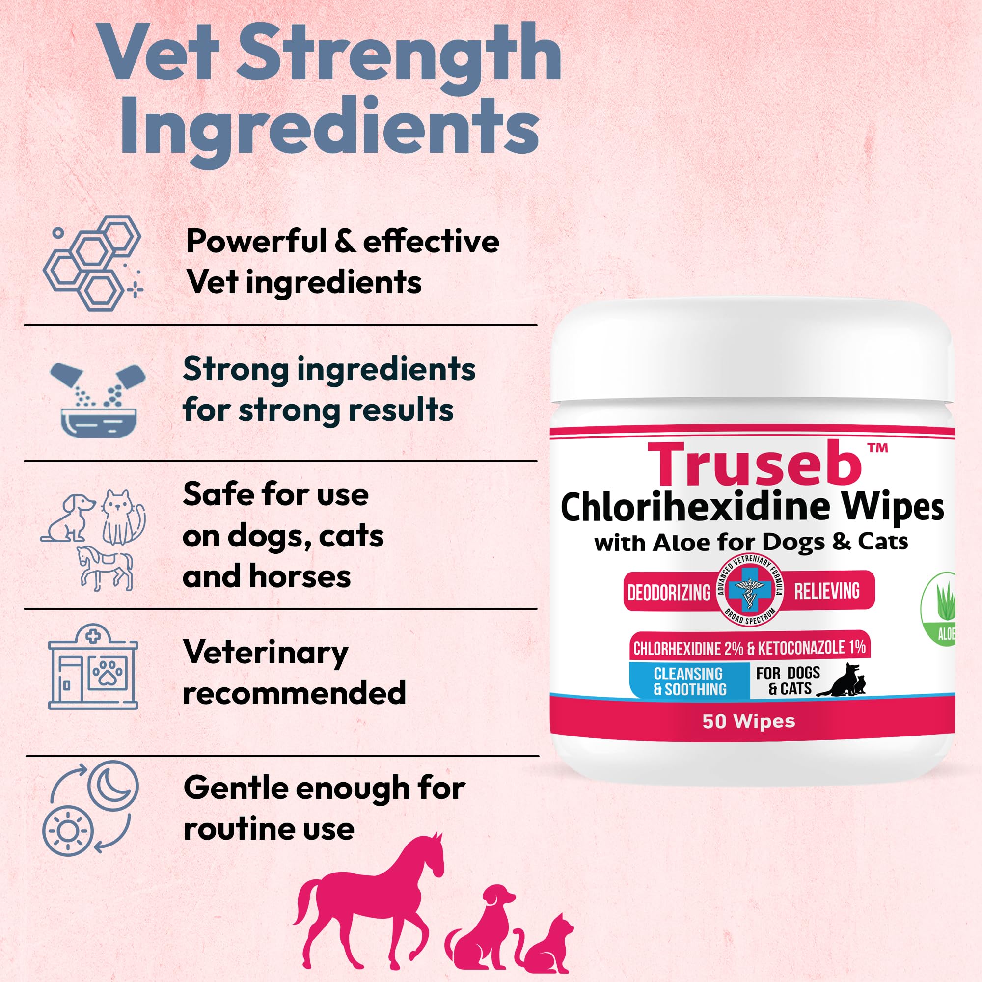 Between-bath use: Truseb wipe helps dry the affected area