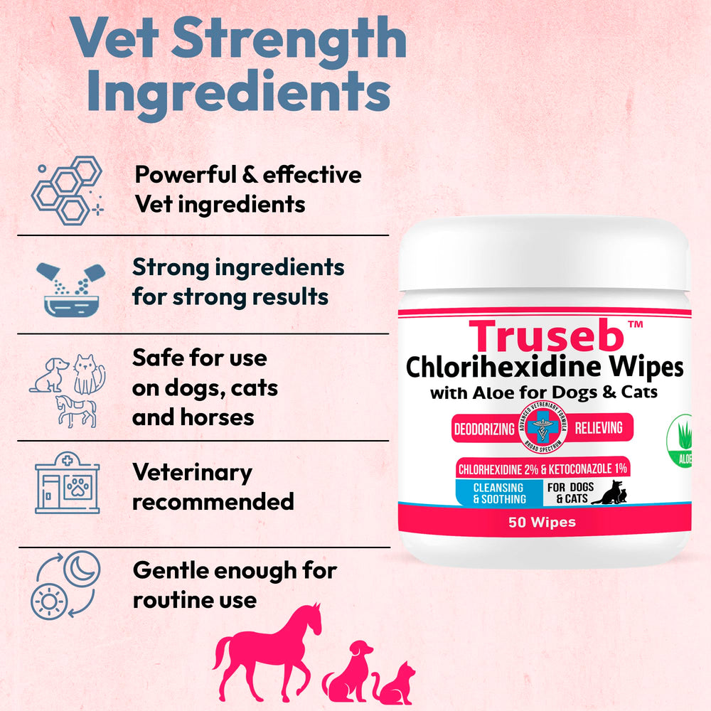 Between-bath use: Truseb wipe helps dry the affected area