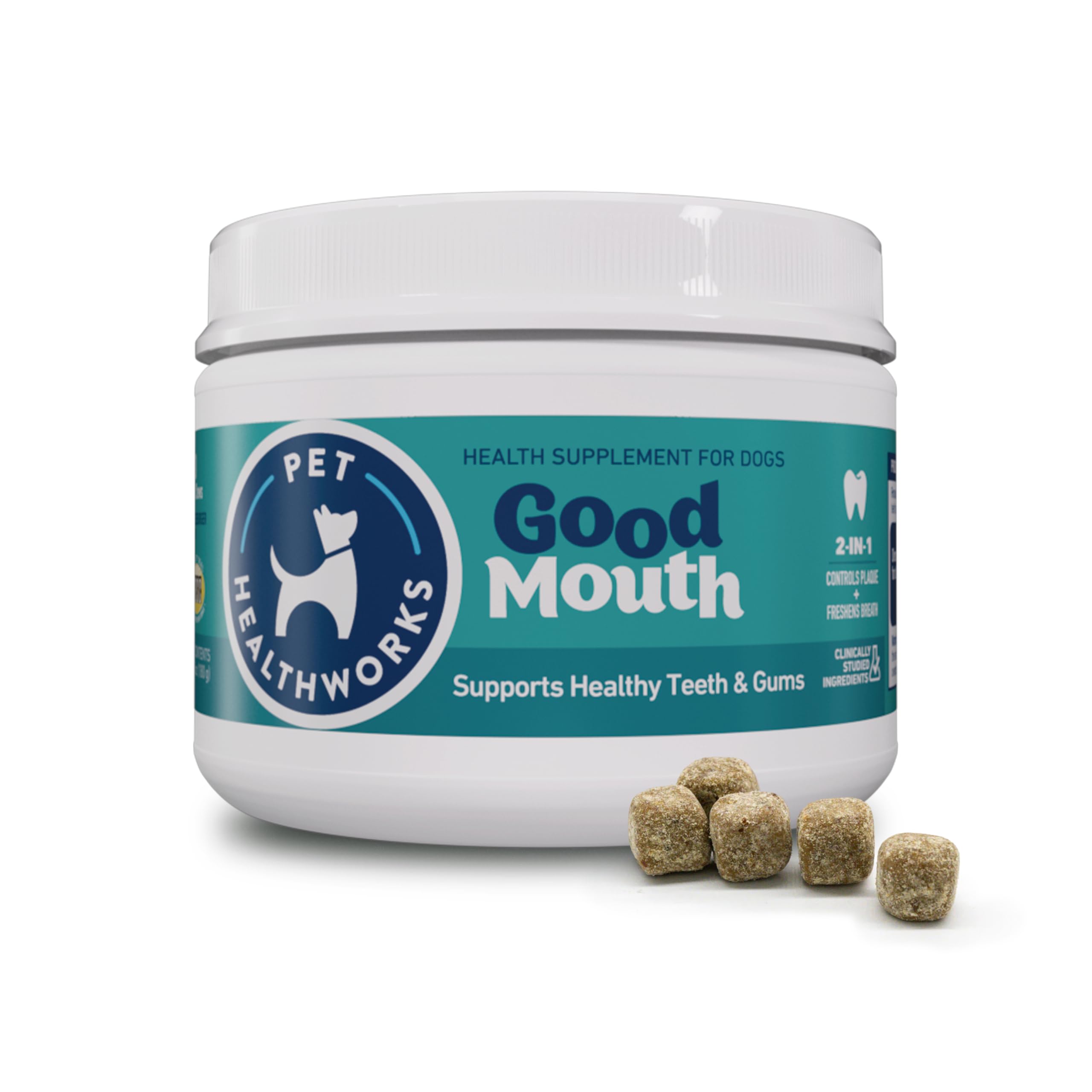 Pet HealthWorks Good Mouth dental chews pack shot for easy oral care