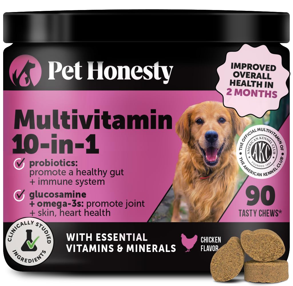 Pet Honesty 10-in-1 package front shows full daily nutrition for dogs