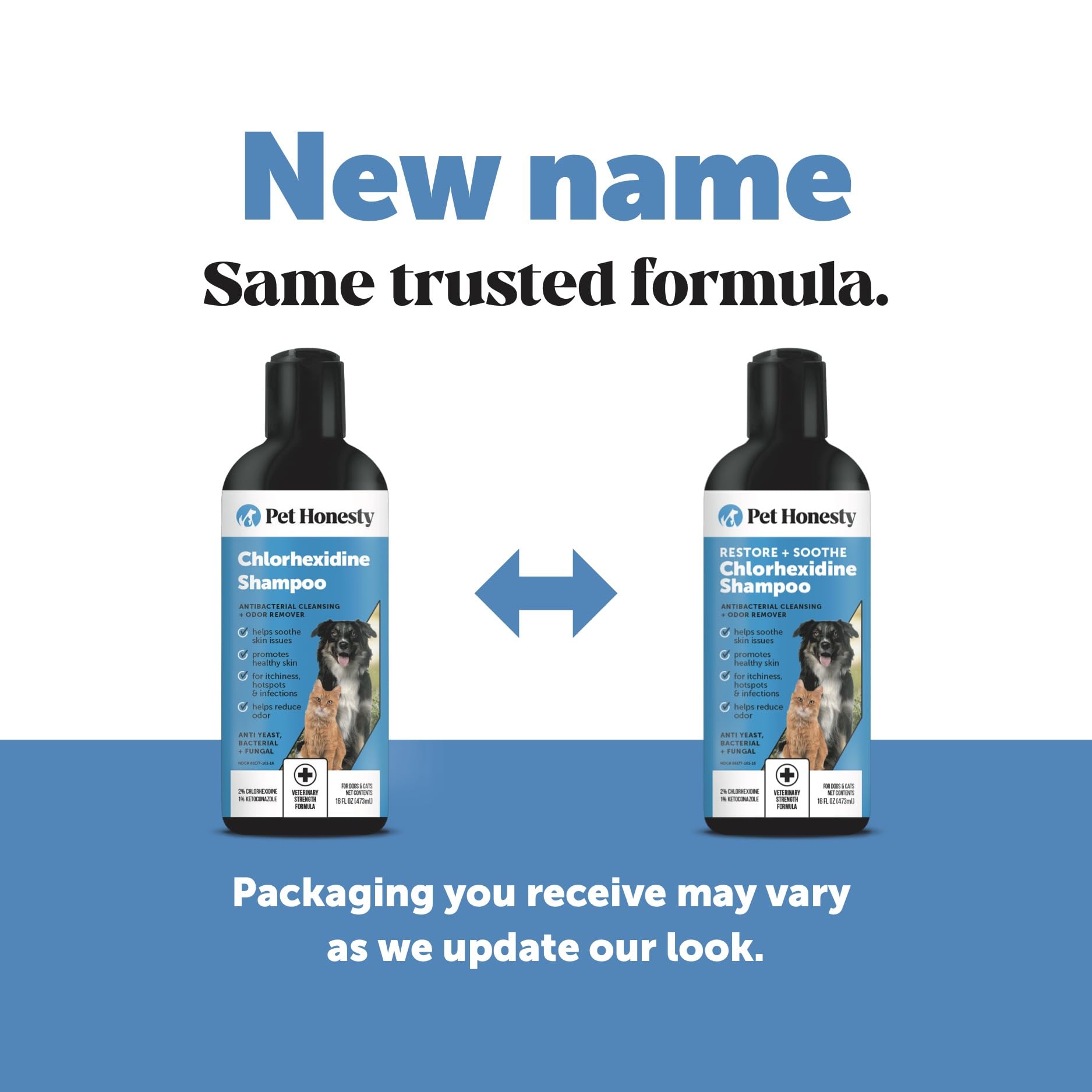 Pet Honesty aloe-enhanced shampoo close-up highlights soothing ingredients.