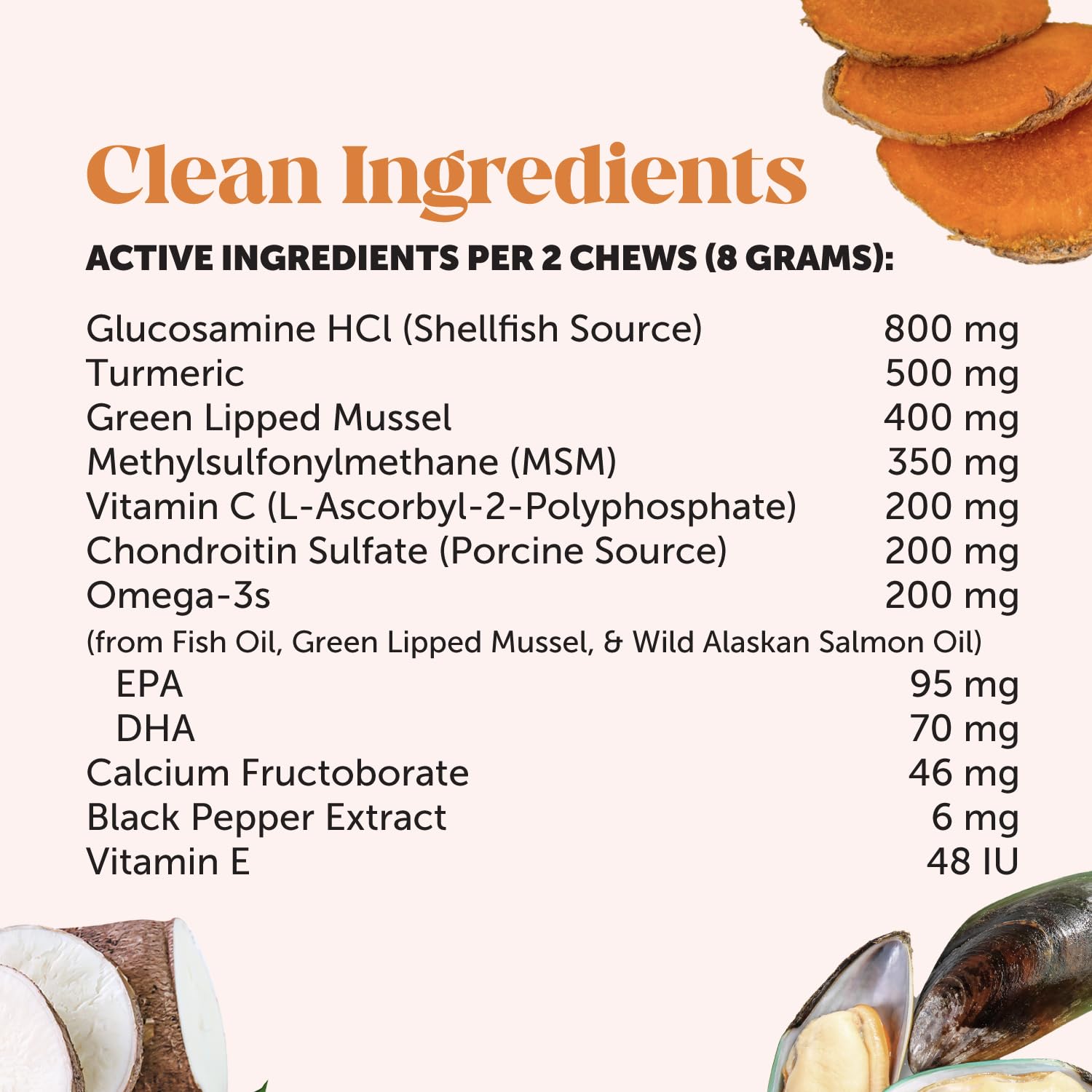 Pet Honesty green-lipped mussels dog supplement targets cartilage health and mobility.