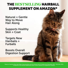 Pet Honesty cat hairball creamy filling offers tasty relief.