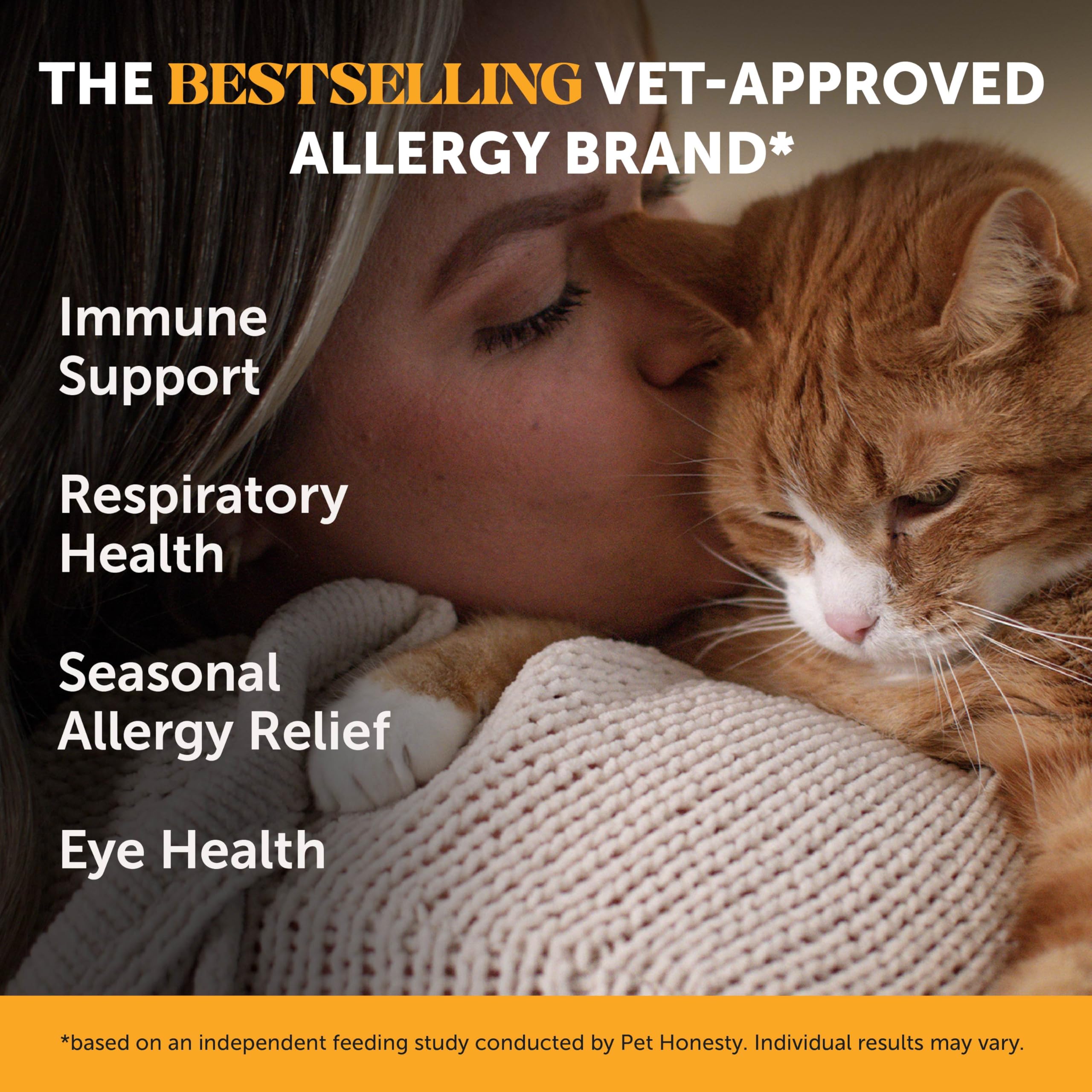 Pet Honesty Cat Immune Support Lysine crunchy-creamy treat eases daily dosing.