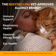 Pet Honesty Cat Immune Support Lysine treats on kibble support immune comfort.