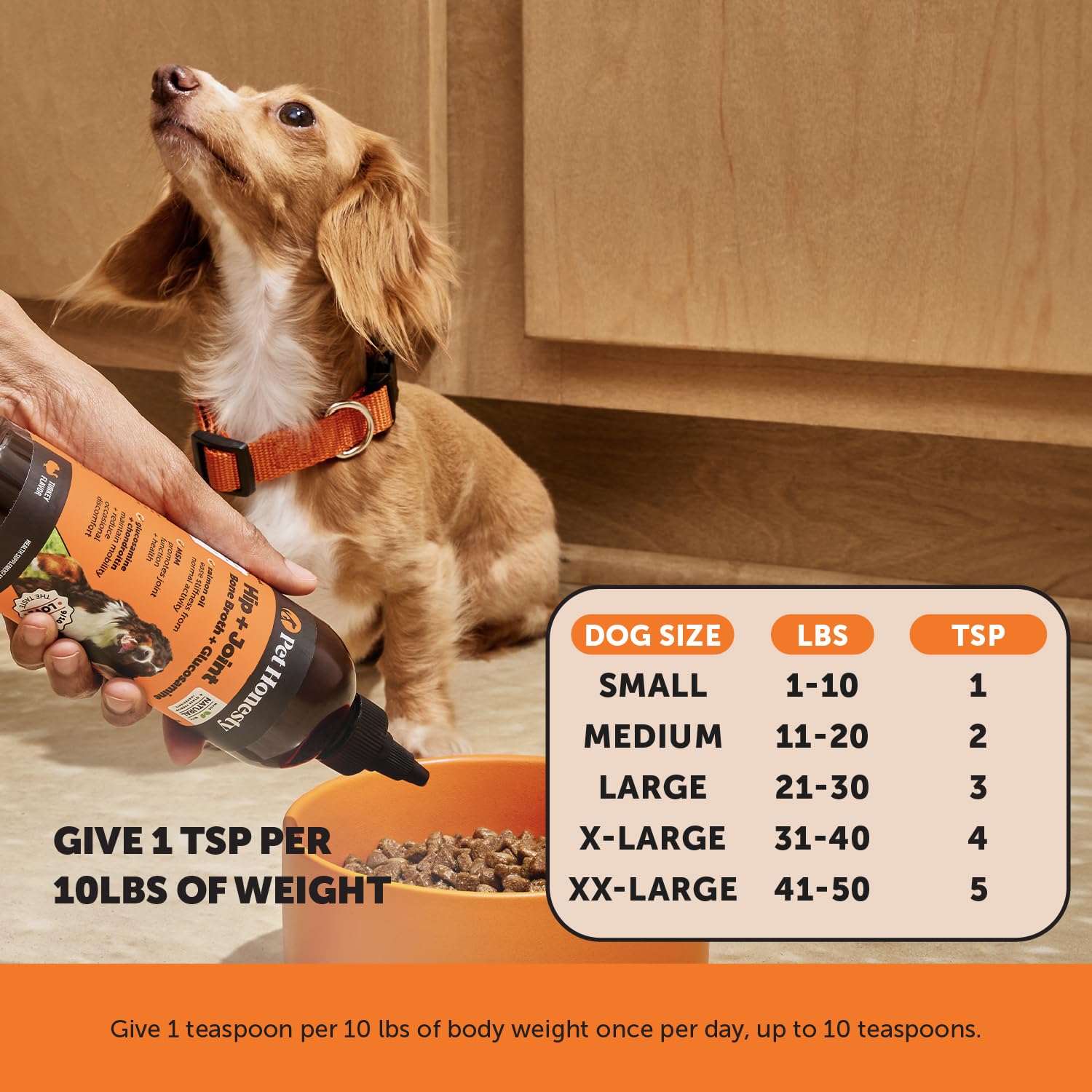 Pet Honesty collagen-rich bone broth bottle adds protein boost to meals