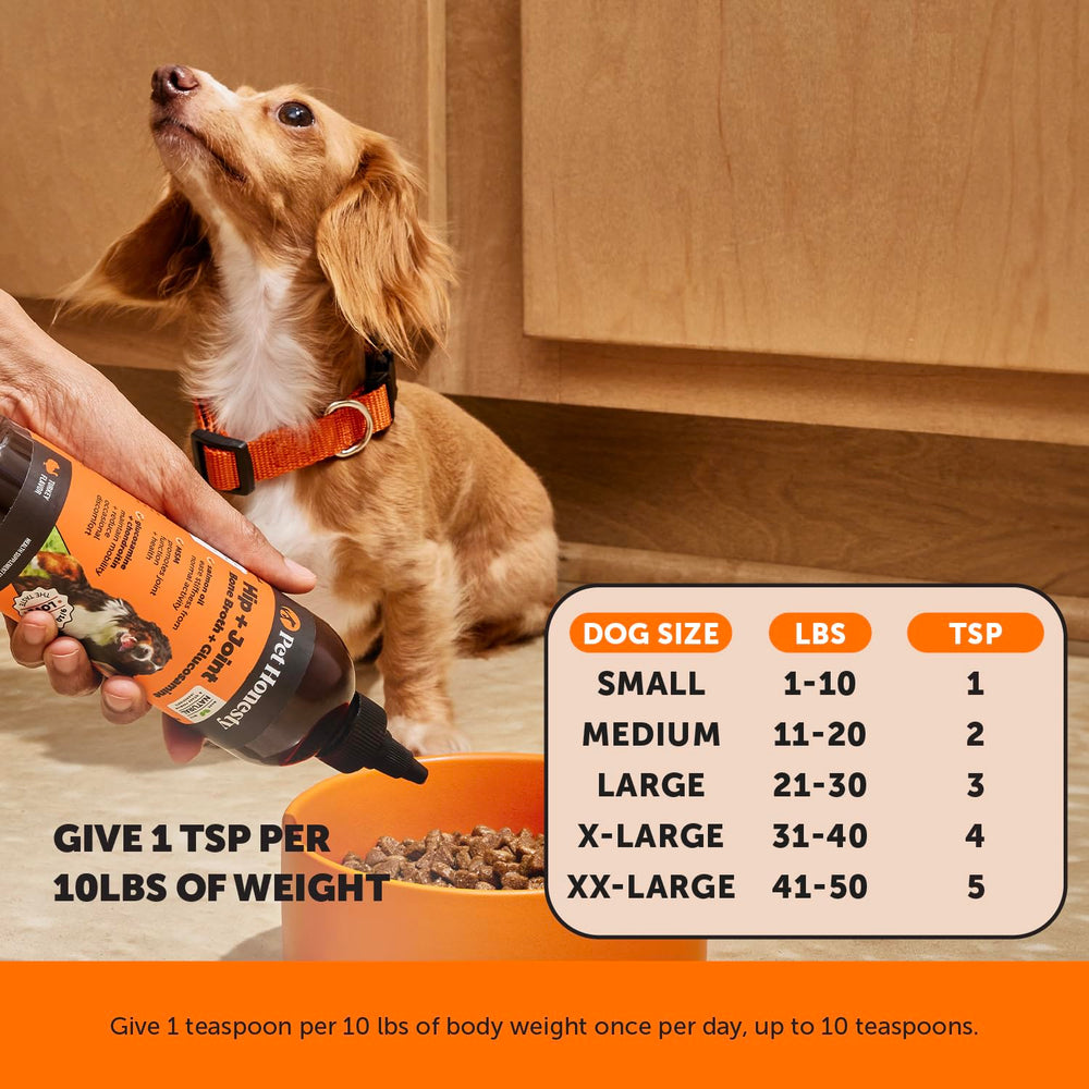 Pet Honesty collagen-rich bone broth bottle adds protein boost to meals