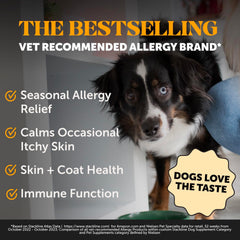 Pet Honesty salmon oil bottle pour demonstrates easy daily dosing for itch relief
