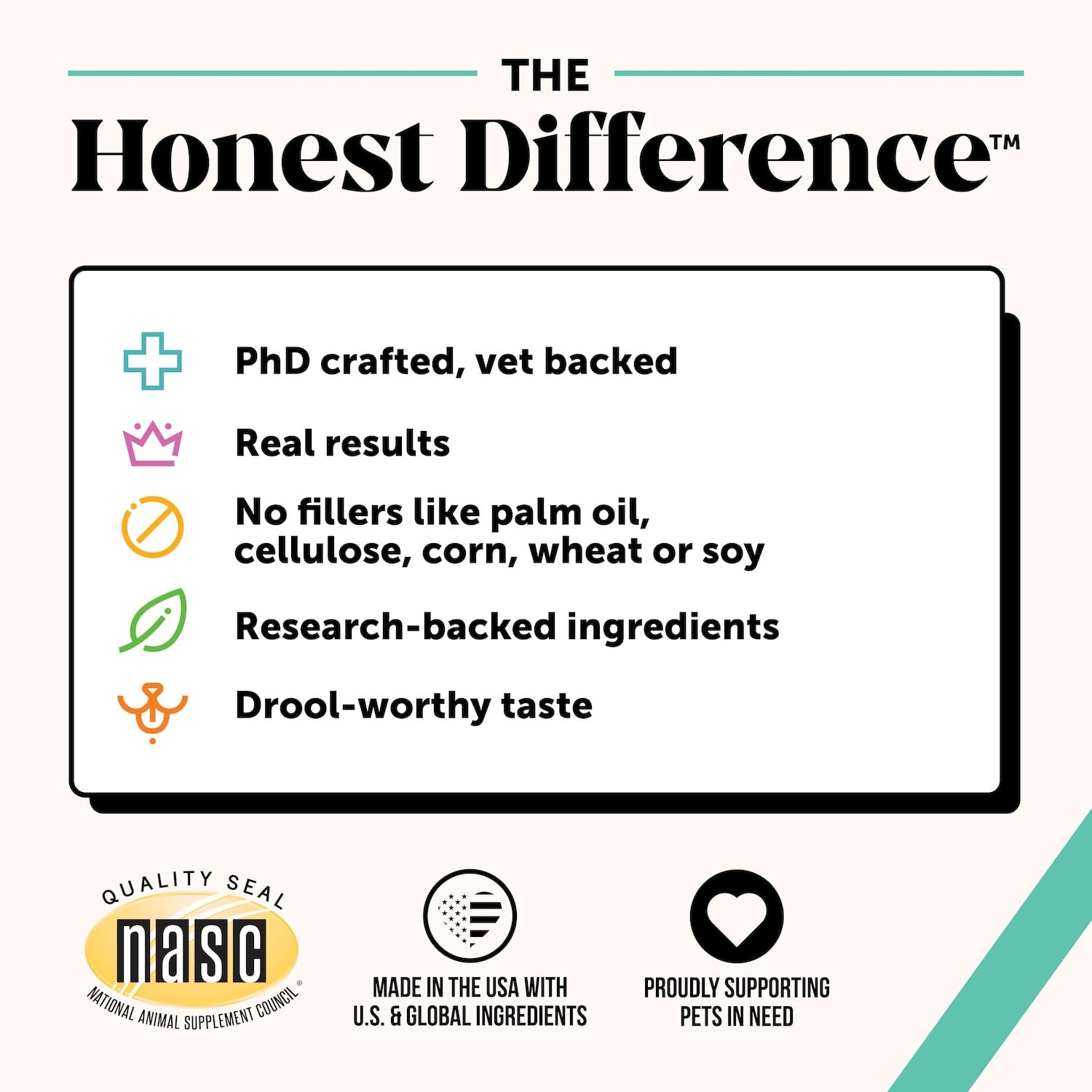 Pet Honesty dog dental finger wipes with minty scent for fresher breath.