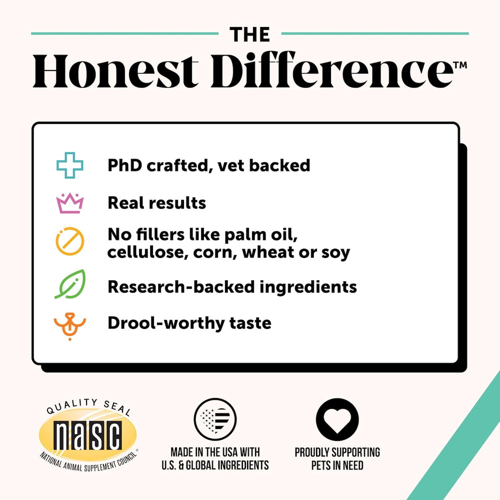 Pet Honesty dog dental finger wipes with minty scent for fresher breath.