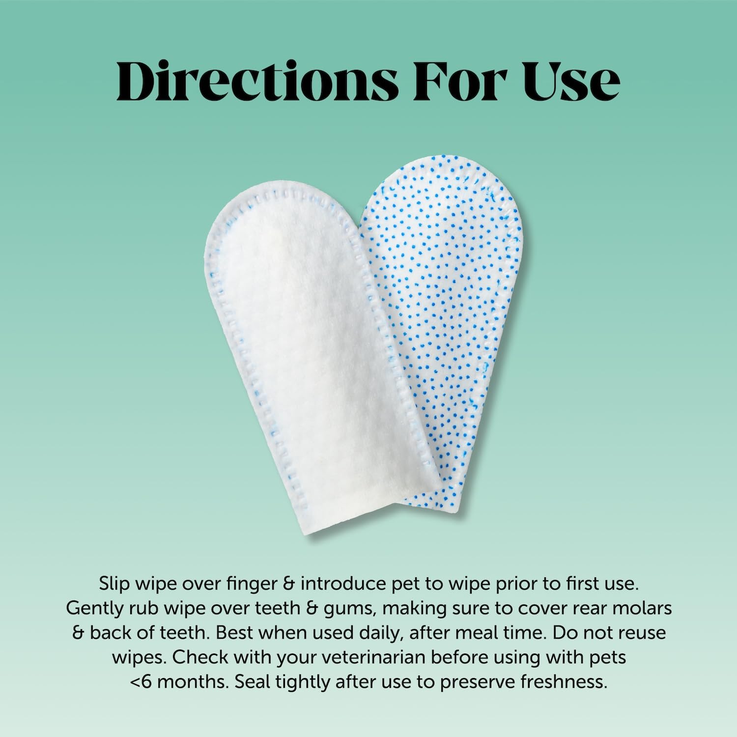 Pet Honesty dental finger wipes packaging closeup highlights USA-made production.