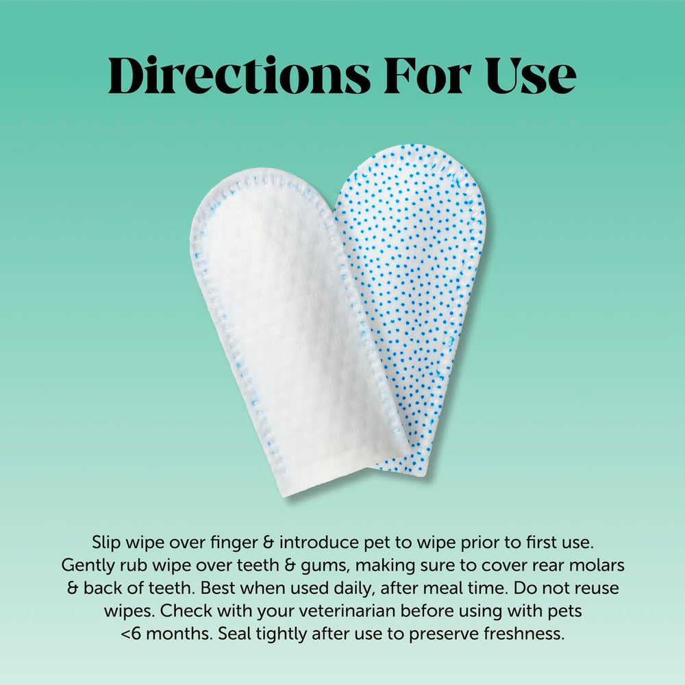 Pet Honesty dental finger wipes packaging closeup highlights USA-made production.