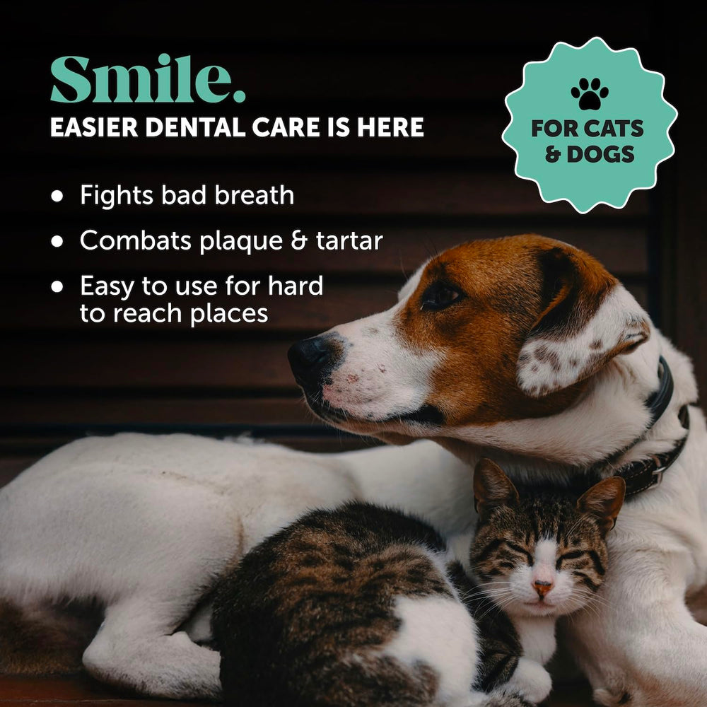 Pet Honesty dog dental finger wipes textured side for gentle plaque removal.