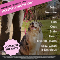 Pet Honesty bottle being poured to show easy, mess-free dosing.