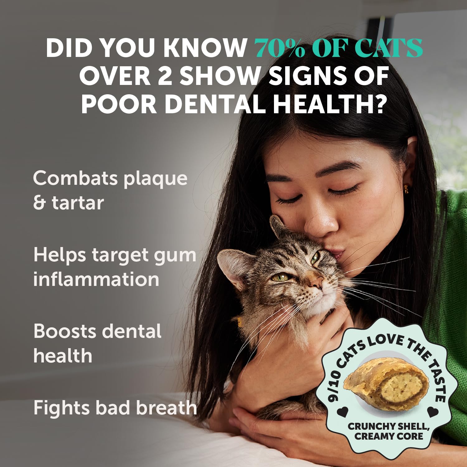 Pet Honesty dual-texture bites show crunchy outside and creamy inside.