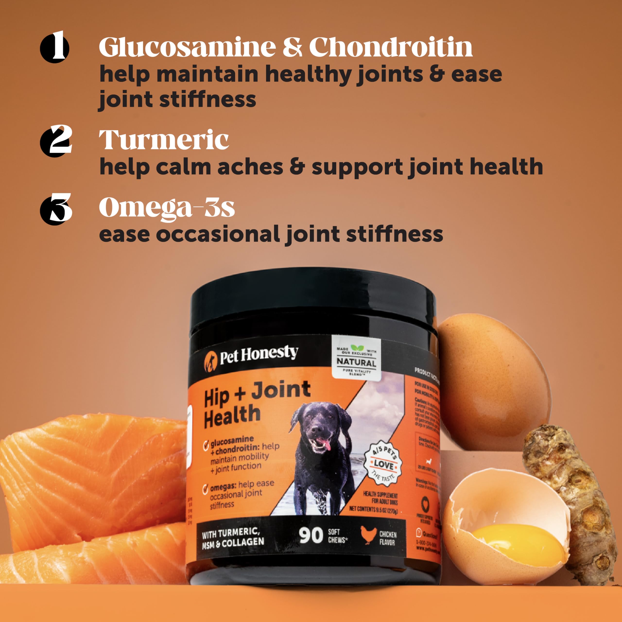 Pet Honesty green-lipped mussels included to support joint comfort in dogs