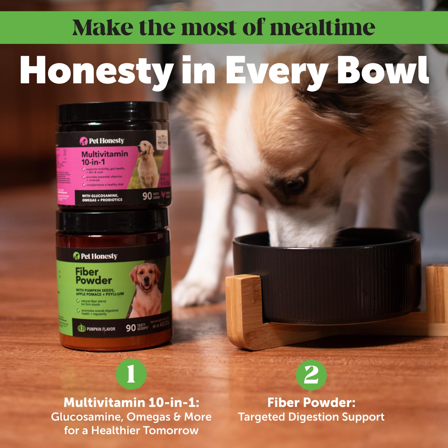 Pet Honesty hydrolyzed yeast and minerals listed on tub