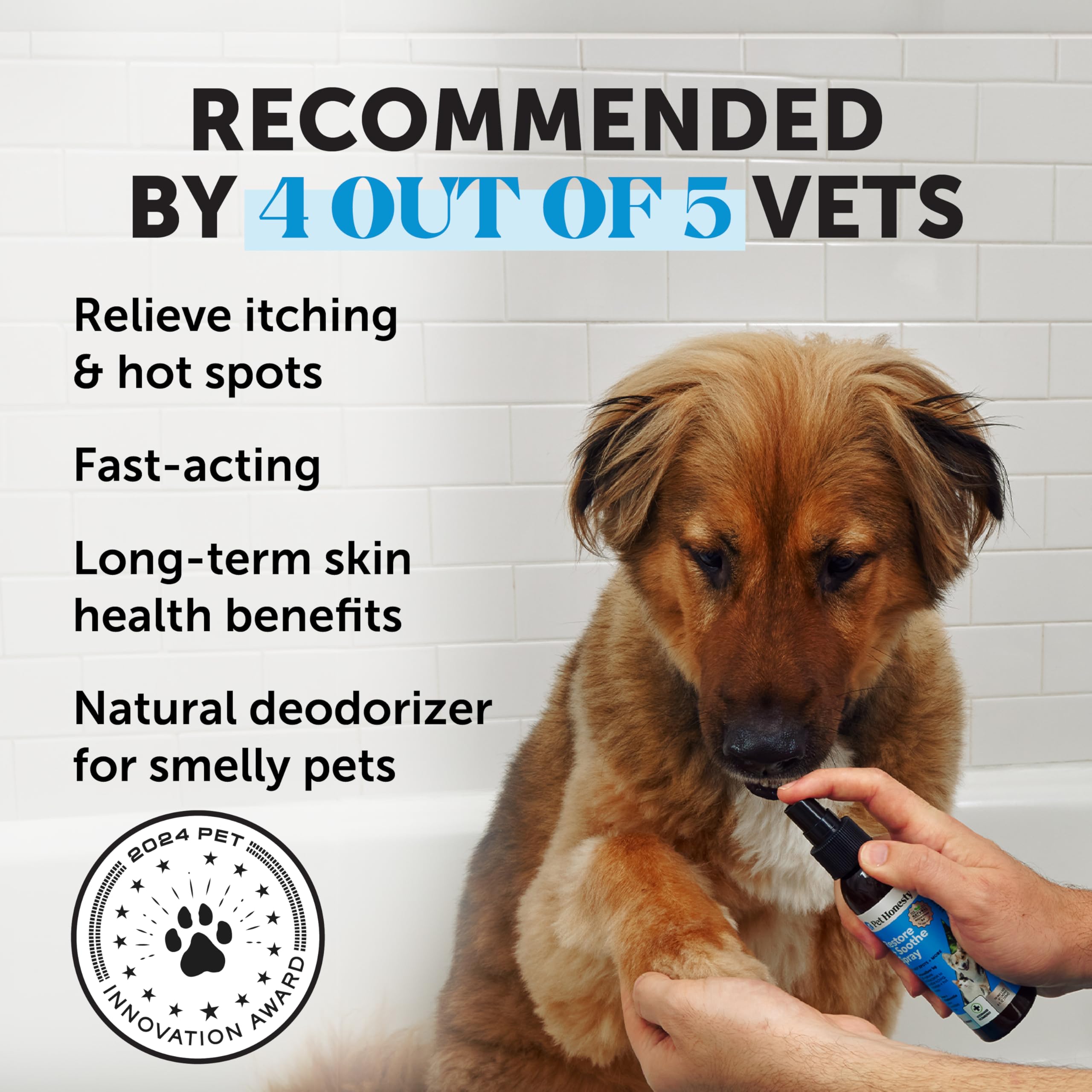 Pet Honesty MicroSilver BG and aloe vera support soothing skin.