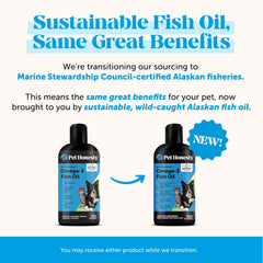 Dropper of Pet Honesty Omega-3 drops for easy daily dosing.