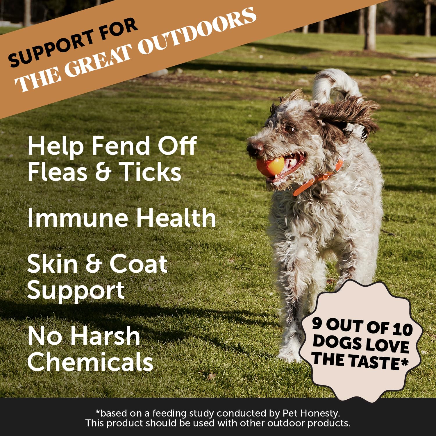 Pet Honesty Outdoor Defense ingredients include coconut oil and omegas