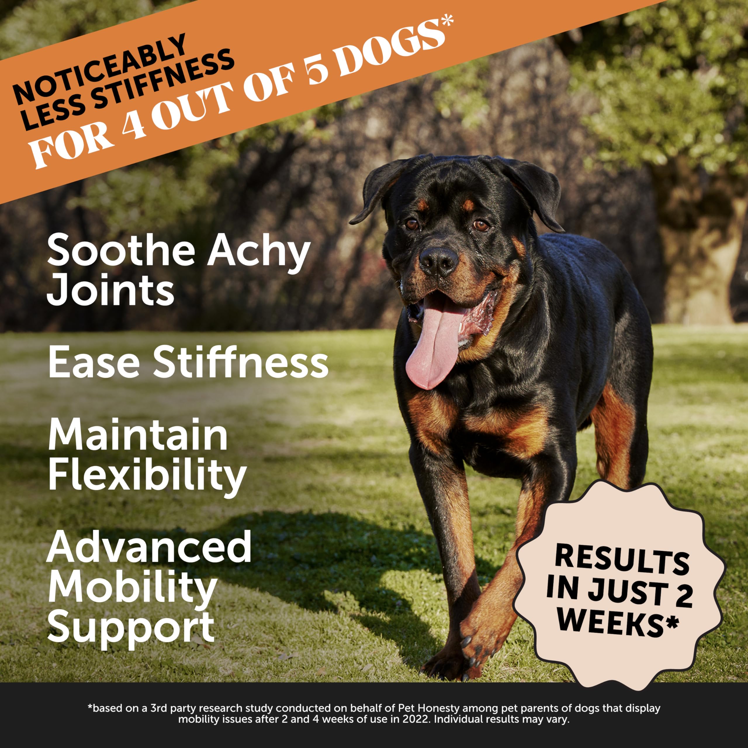 Pet Honesty soft-chews bacon-flavor provide tasty daily joint support for dogs.