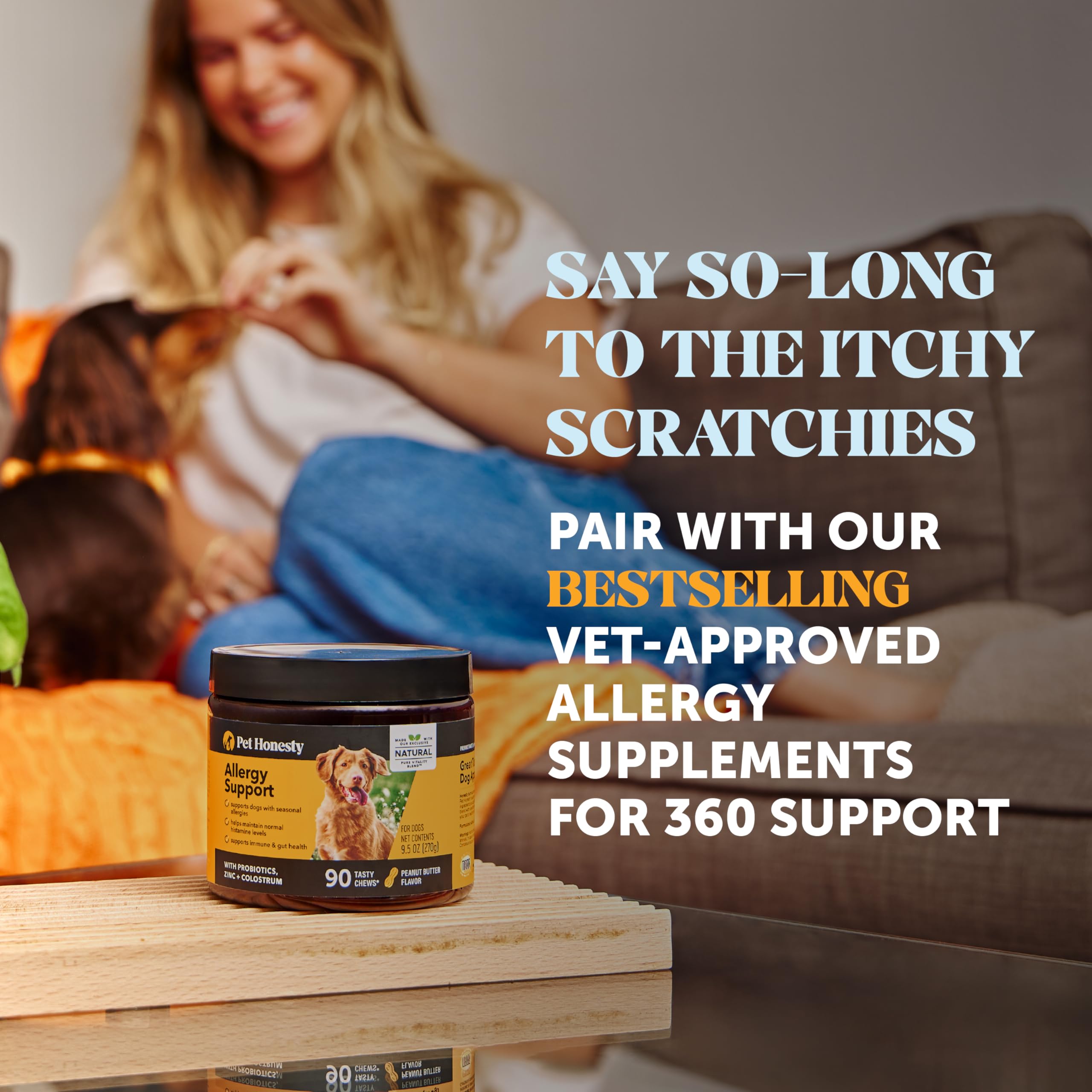 Pet Honesty alcohol-free formula safe for sensitive skin.