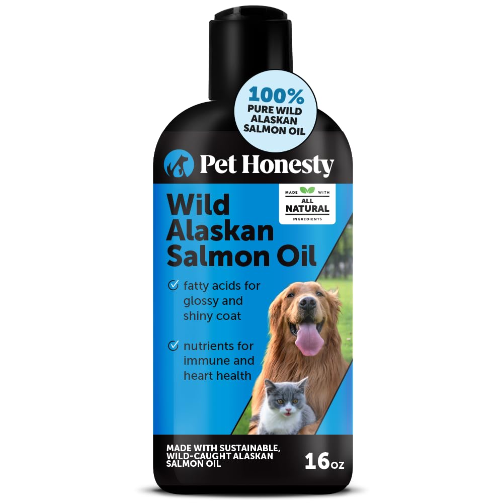 Pet Honesty Wild Alaskan Salmon Oil bottle pour supports daily pet wellness