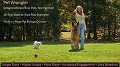 PET Wrangler 2 quick-change cord system for easy length adjustments during play.