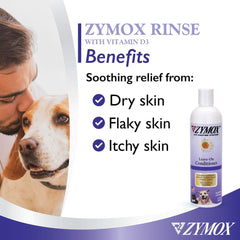 Pet King Brands ZYMOX leave-in conditioner on a cat coat for manageability.