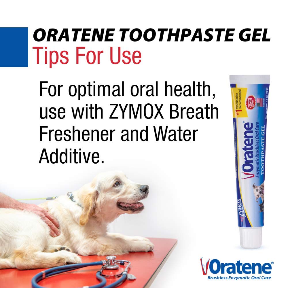 Cap open with ZYMOX Oratene brushless toothpaste gel, ready to apply