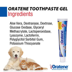 Visual of ZYMOX Oratene brushless toothpaste gel flavor presentation for pets