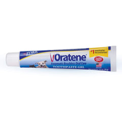 ZYMOX Oratene brushless toothpaste gel in front view shows a clean, easy-to-use dental care option for pets