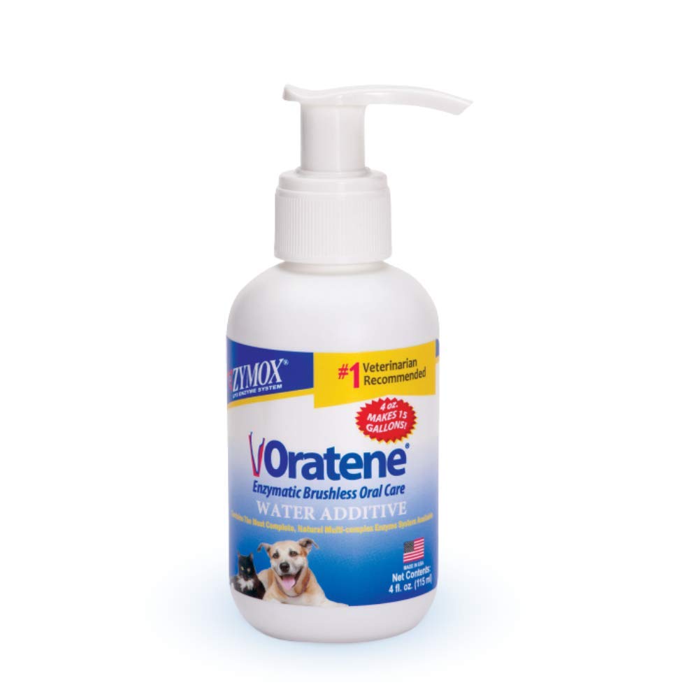 PET King Brands Zymox Oratene water additive bottle for fresh breath.