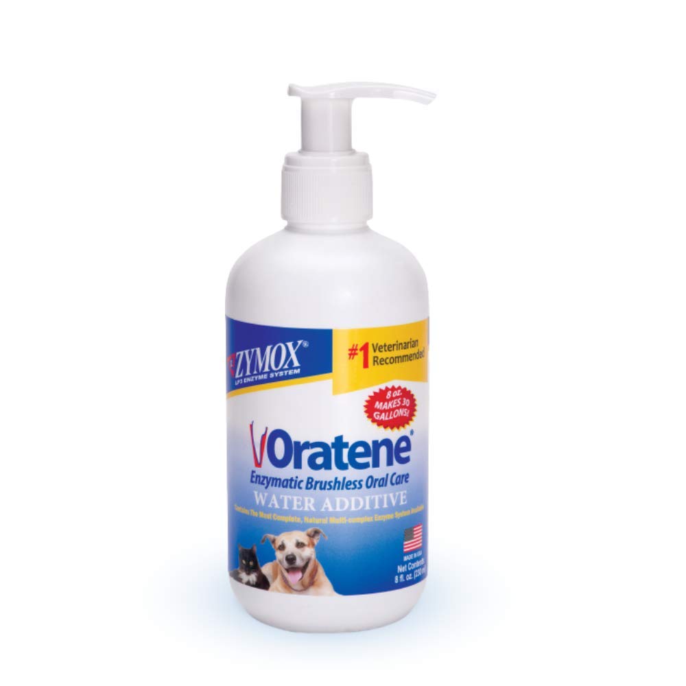 Pet King Brands ZYMOX water additive bottle for easy daily dental care.