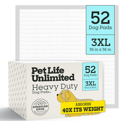 Pet Life Unlimited 3XL puppy pad 36x36 pack protects floors during training.