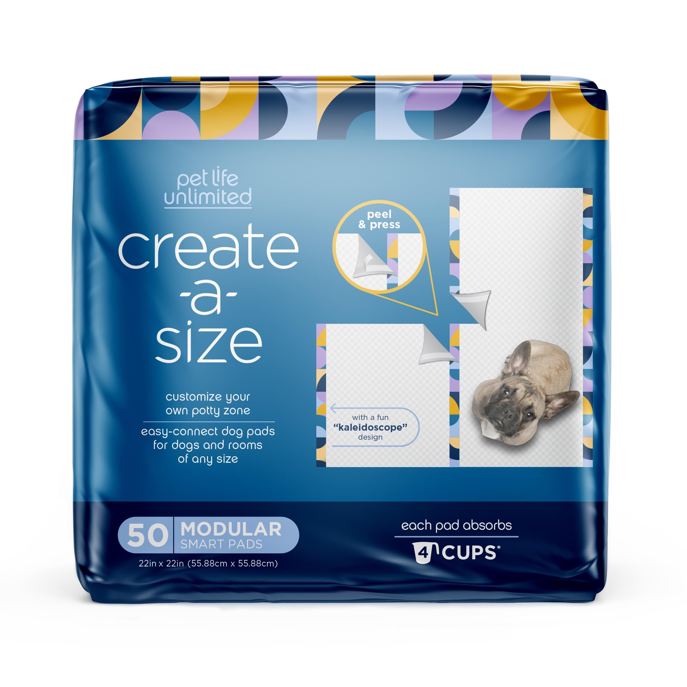 Pet Life Unlimited Create-A-Size pads with adhesive strips for secure placement