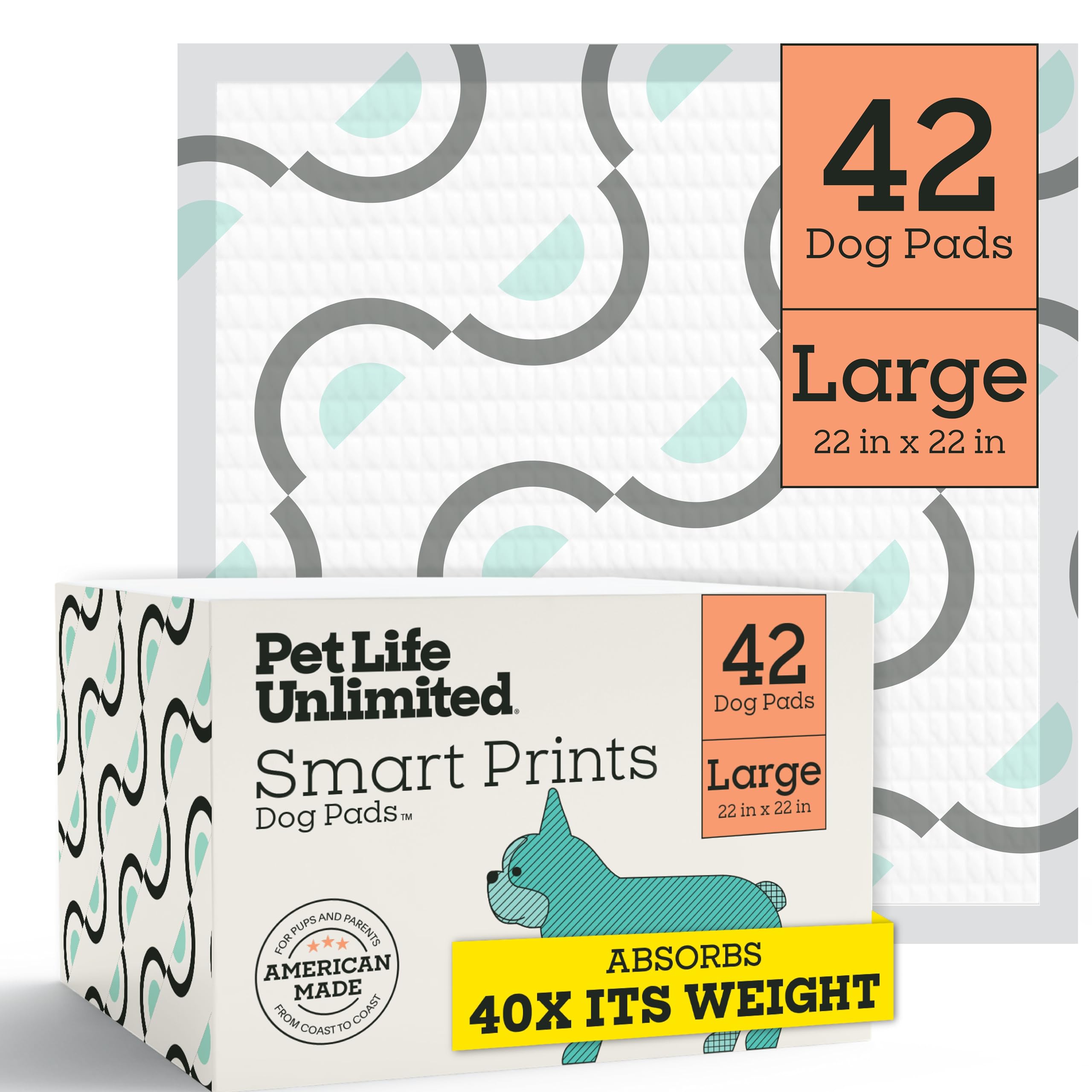 Pet Life Unlimited Smart Prints pad demonstrates leak-proof absorption for busy homes.