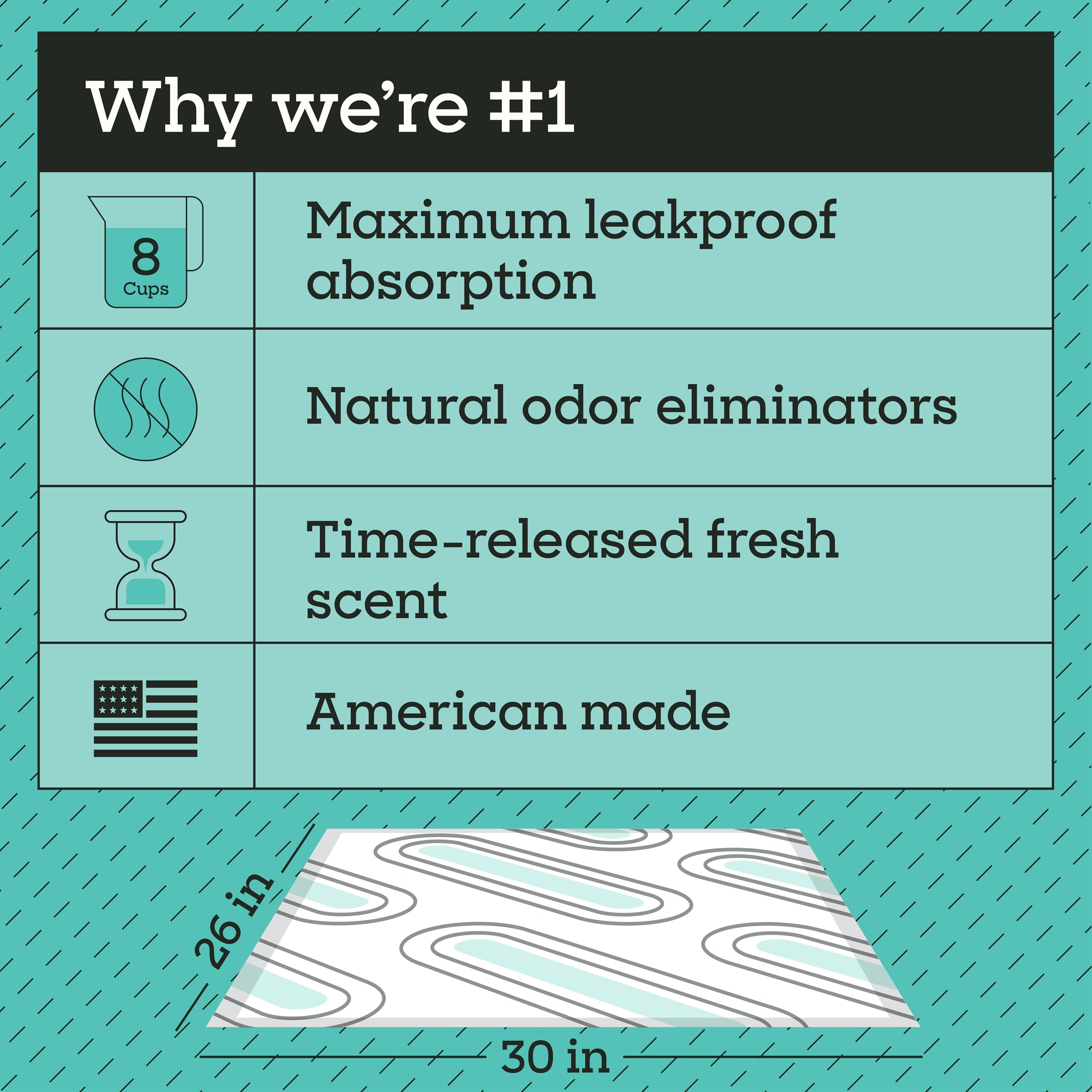 Smart Prints XL puppy pad demonstrates odor control with probiotic action.