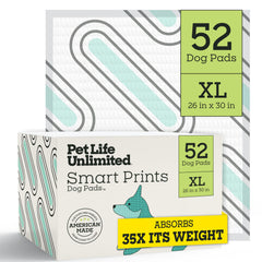 Pet Life Unlimited Smart Prints XL pads show high absorption capacity for big-dog training.