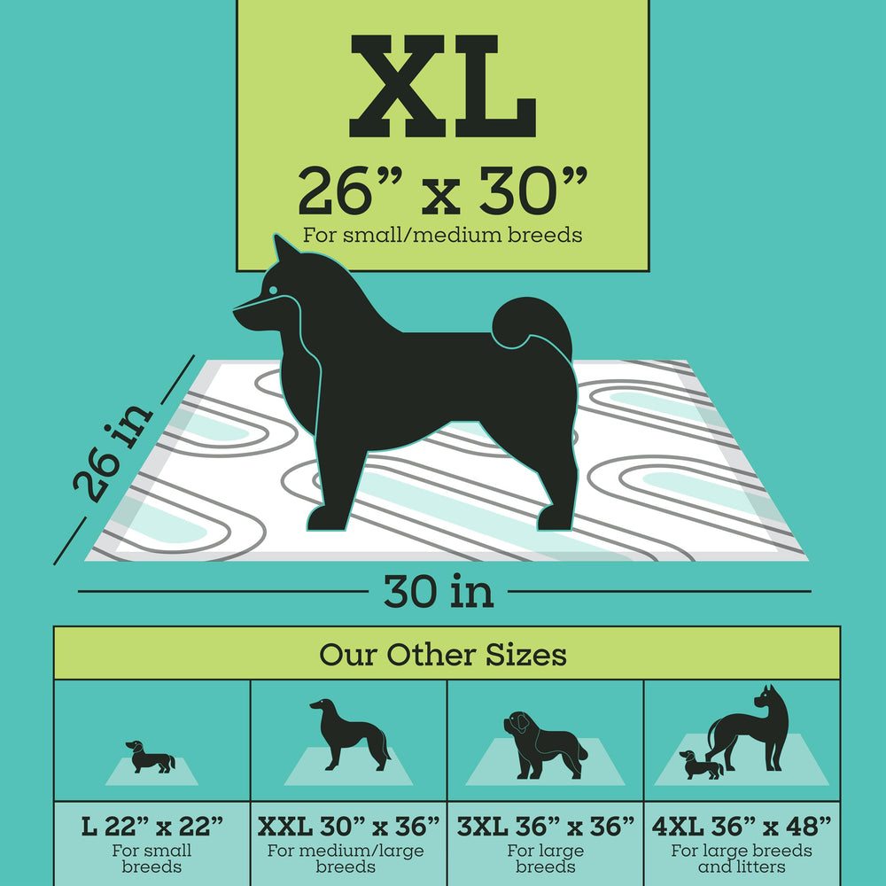 Pet Life Unlimited Smart Prints XL pads featuring stylish pattern design.