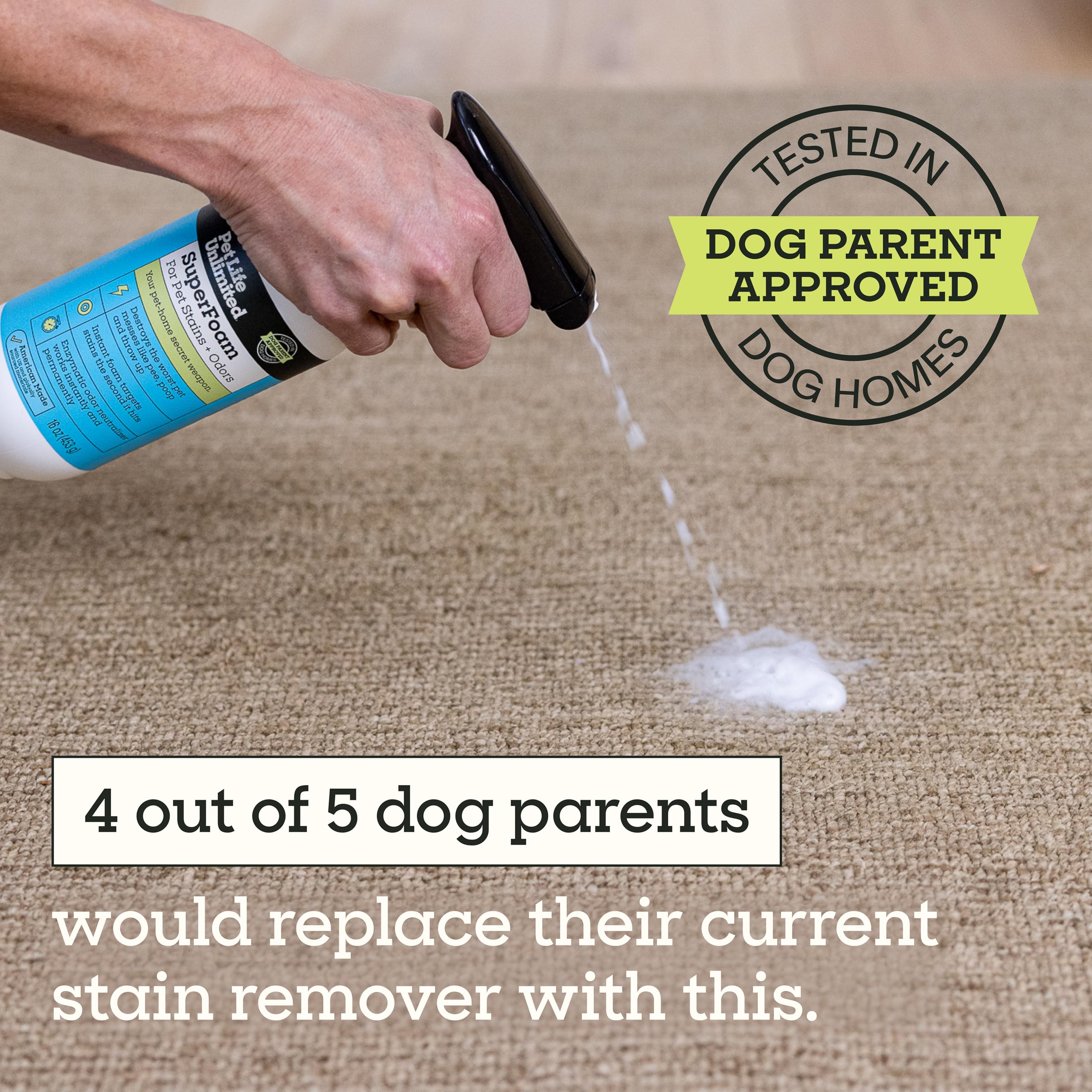 Pet Life Unlimited SuperFoam Spray odor control for fresh, pet friendly rooms