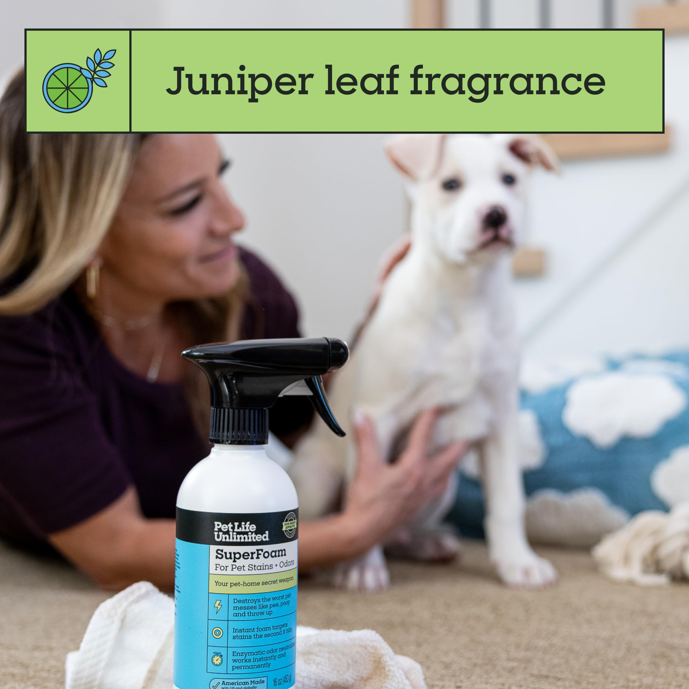 Pet Life Unlimited SuperFoam Spray safe for multi species homes when used as directed